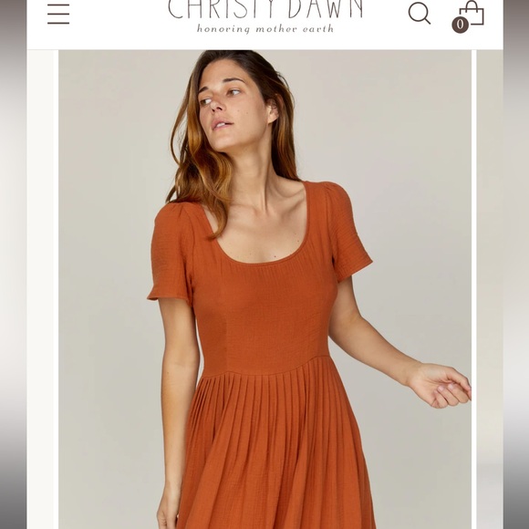 Christy Dawn Scarlett Dress in Rust - Picture 2 of 8